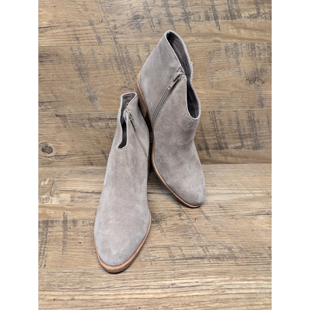 Jeffrey Campbell Womens 7 Taupe Suede Ankle Boots High Block Heel